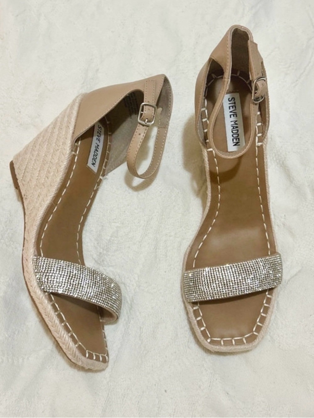 Steve Madden Espadrille Rhinestone Wedge Sandals